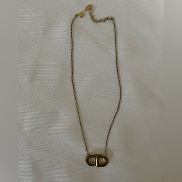Christian Dior Vintage 18 K Gold plated CD Logo Necklace - Picture 3 of 7